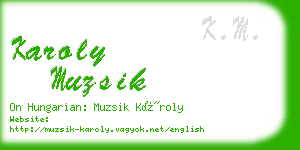 karoly muzsik business card